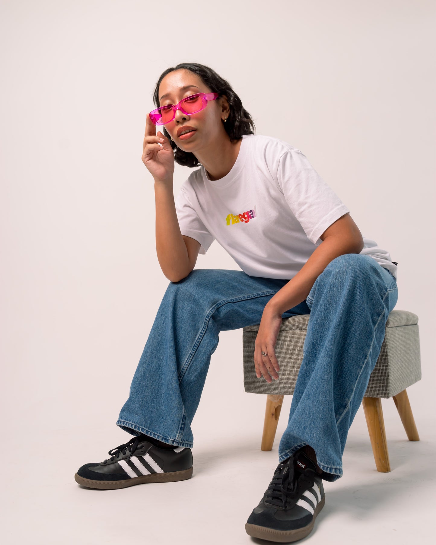 Flaregal White T