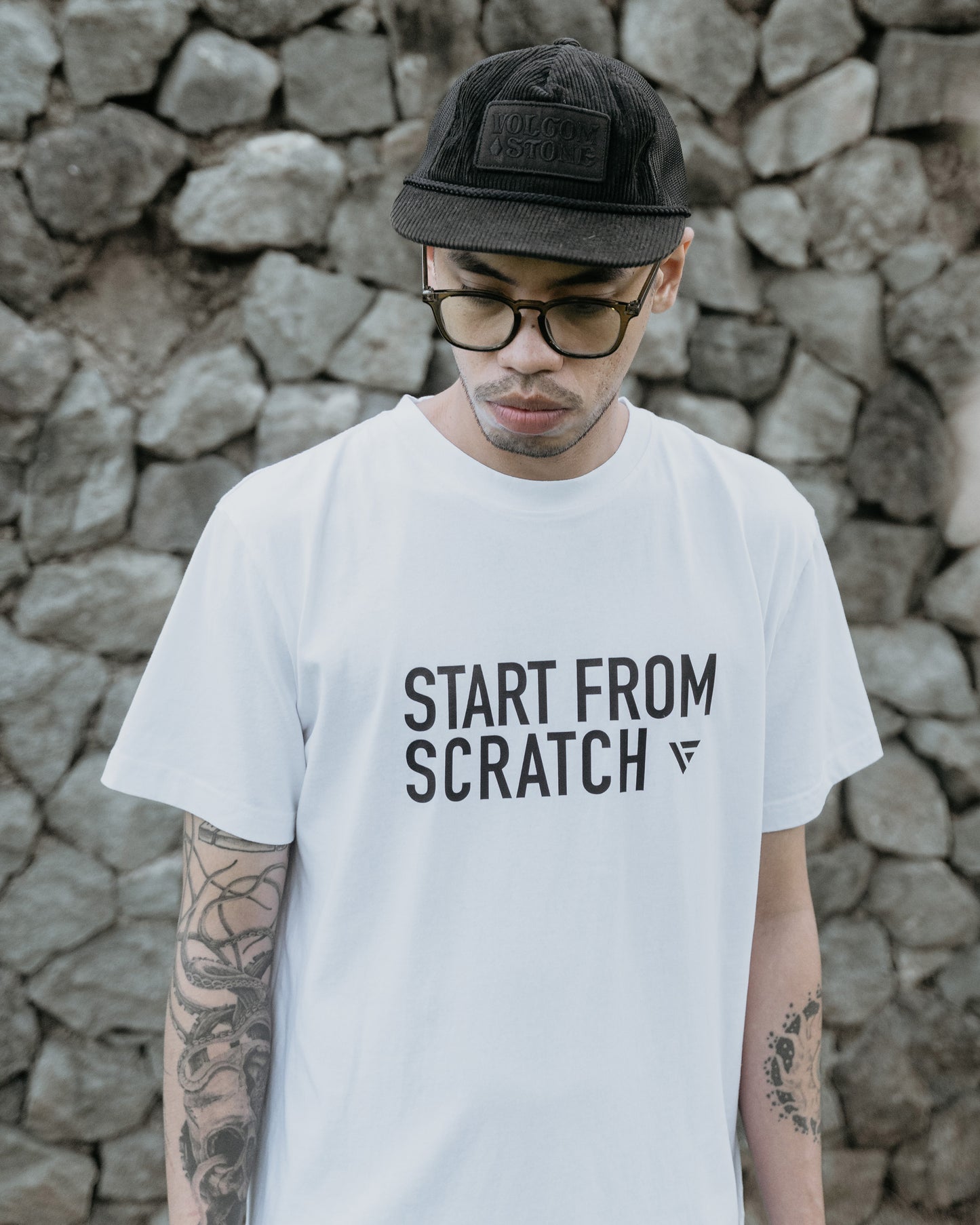 Start From Scratch White T